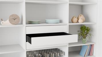 Kitchn Elan Skuffe - 76,8 cm. - Fuldudtræk m/ softluk - Hvid